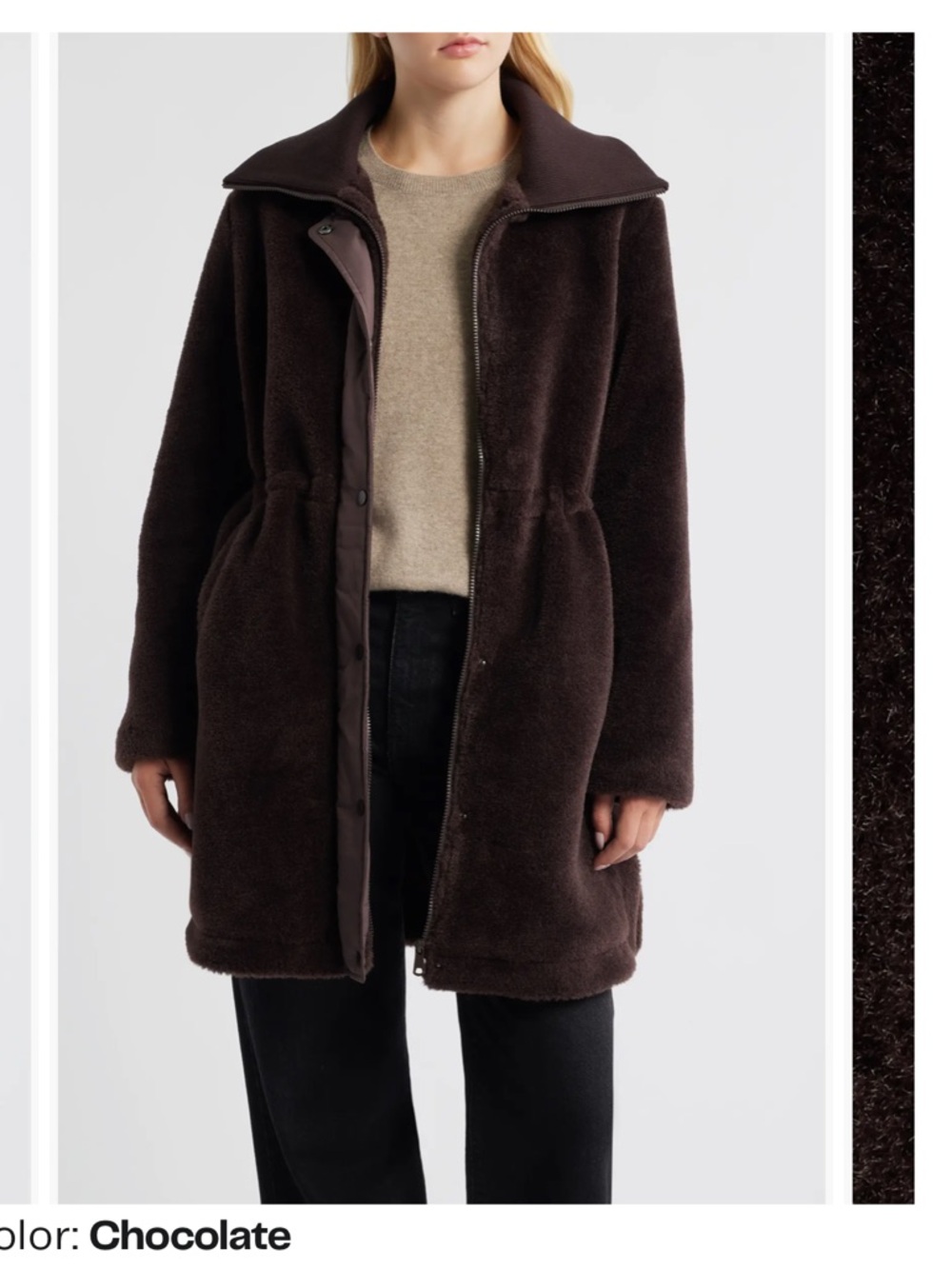 Bernardo Super Soft Faux Shearling Teddy Coat Chocolate Brown Size M Winter Coat